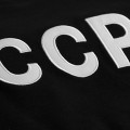 Détail du logo, CCCP  du maillot de foot ancien noir CCCP soviétique