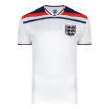 Maillot vintage Angleterre 1982 de la Coupe du Monde Espagne 1982. Avec le blason des trois léopards et les roses Tudor.