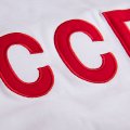 Détail du logo sur le devant du maillot de foot CCCP.
