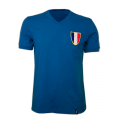 Vue de devant du Maillot de foot vintage France, Jeux Olympiques de 1968. Retrofootball.