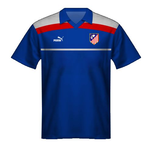 Camiseta azul Atletico Madrid 1986 recopa