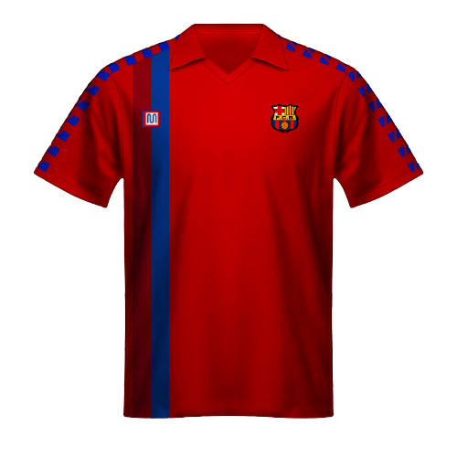 Maillot FC Barcelone 1988/89, troisième maillot rouge