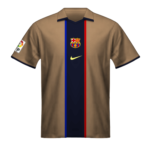 Maillot FC Barcelone 2001/02 extérieur couleur dorée