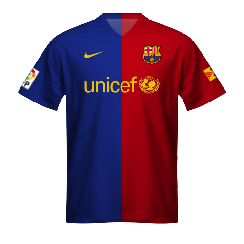 Maillot FC Barcelone 2008/09, la tenue des six de Guardiola