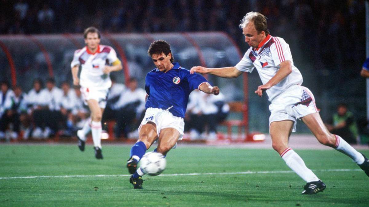 Roberto Baggio Italie 1990. Match contre la Tchécoslovaquie
